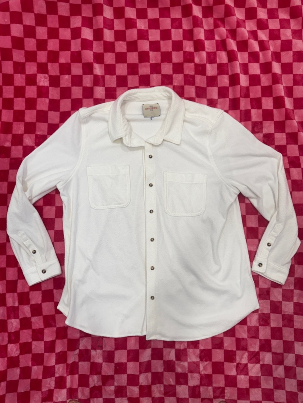 Croft & Barrow White Button-Front Pocket Shirt